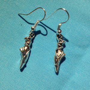 Ballet Shoe Earrings - Silver Plated